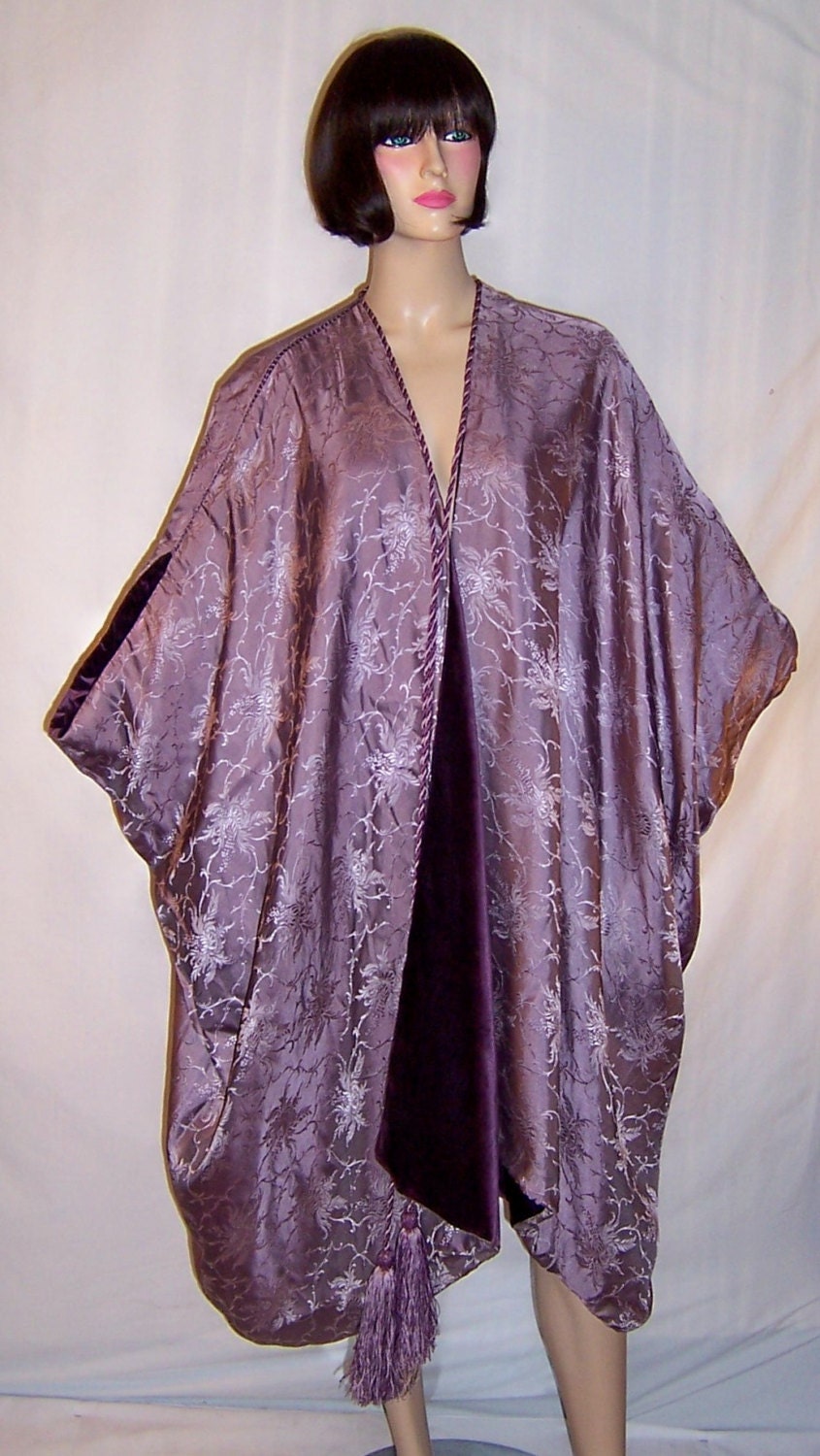 Liberty & Co. Reversible Purple Velvet and Silk Damask Burnous - Etsy
