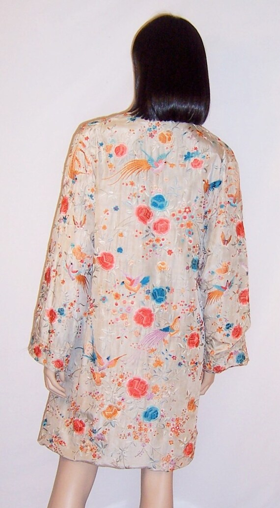 1920's Chinese Embroidered Silk Coat with Coral a… - image 2