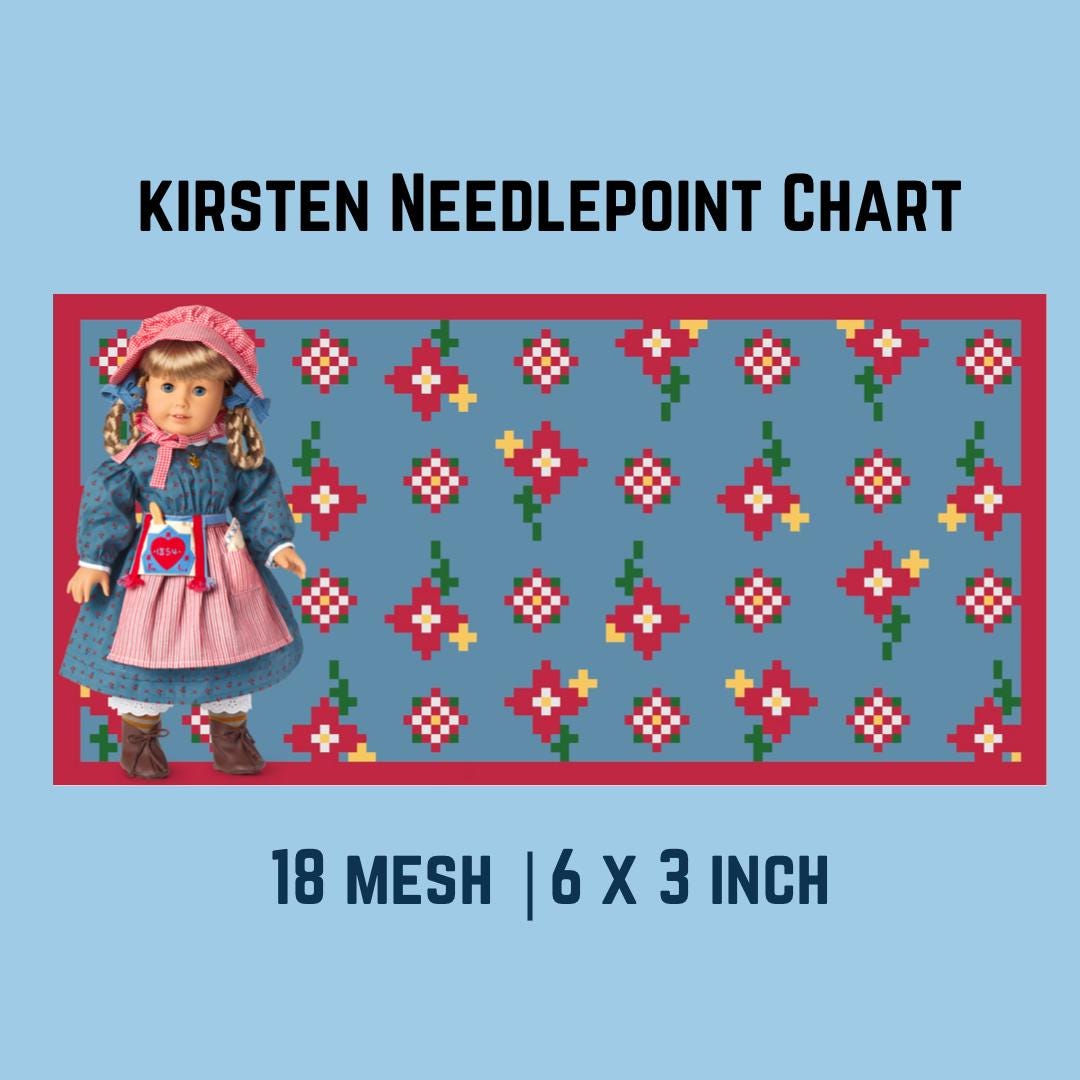 Kirsten Needlepoint Chart | Needlepoint Glasses Case | Digital Stitch Chart | 18 Mesh