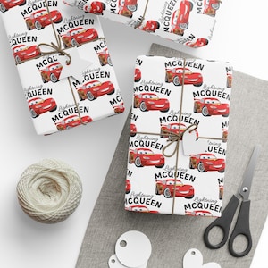 Carta da regalo, carta da regalo per feste di compleanno e Natale a tema Cars Disney Pixar Saetta McQueen, carta da regalo per bambini piccoli a tema auto, carta da regalo alternativa