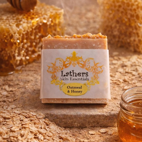 Oatmeal Honey Bar Soap – Organic Oats, Shea Butter, Vitamin E for Oily Skin