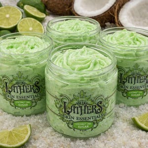 Free ShippingWhipped Coconut Lime Sugar Scrub – Gentle Exfoliating, All Skin Types