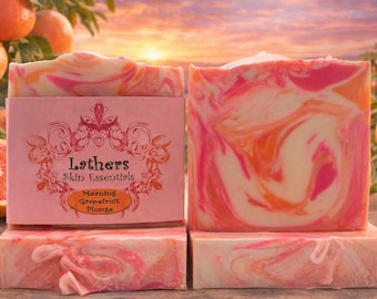 Morning Grapefruit Plunge Soap – Pink Grapefruit Essential Oil, Vegan Nourishing Bar