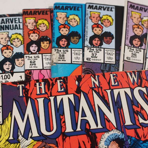 8 New Mutants comic books! Early Cable appearance 1984-1990 Magneto X-Men Marvel Comics Lot Rob Liefeld Artwork Sabretooth