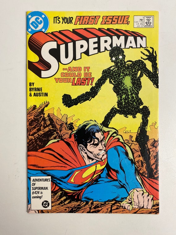 The man of steel comic books issue 1 published by DC