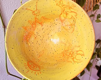 Ceramic Insect Bowl: handmade cereal bowl