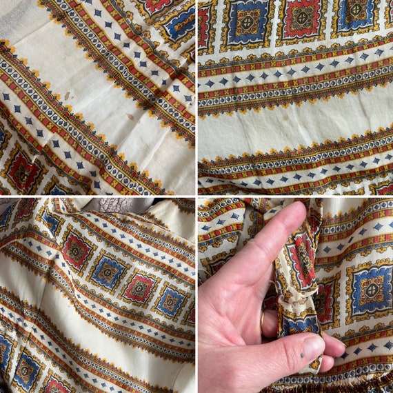 1950s Cotton Batik Fit and Flare Dress - image 10