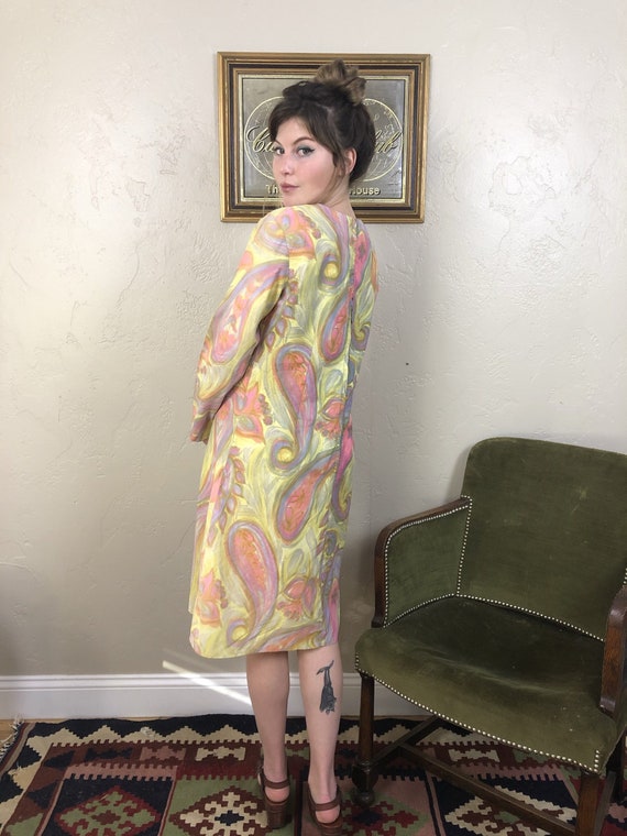 Medium 1960s pastel paisley dress - image 4