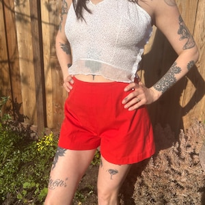 1960s Red High Waisted Shorts