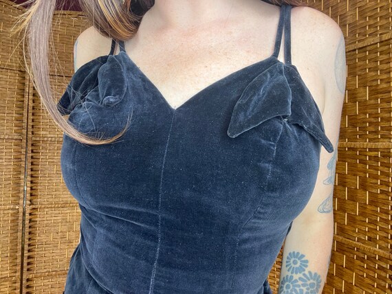1950s Black Velvet Bustier - Gem