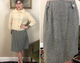 1960s Townsmen houndstooth pencil skirt