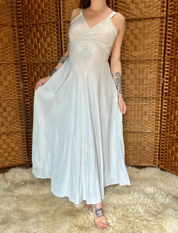 1940s Pale Blue Cold Rayon Slip Dress - image 9