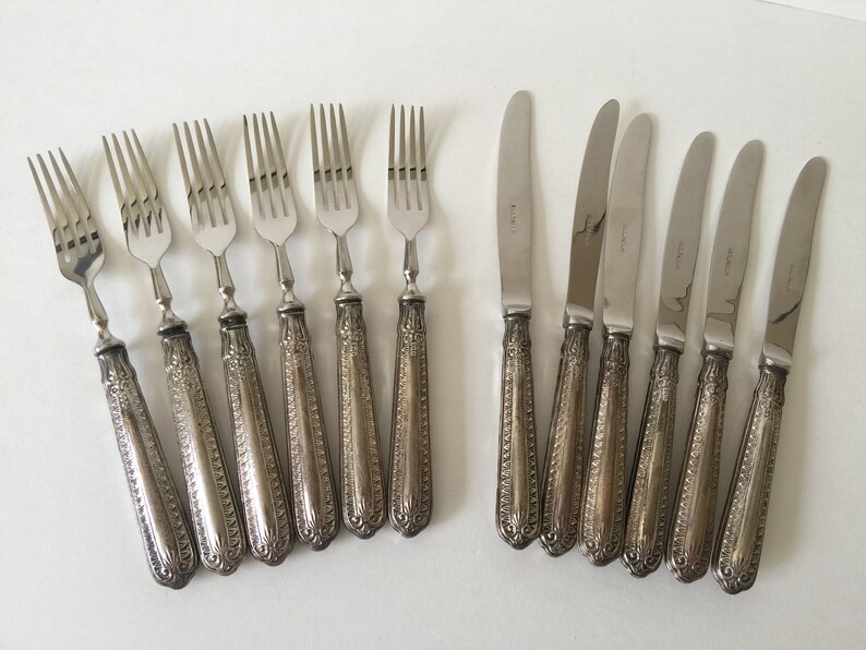 Vintage Solingen Argento Silver Dessert Forks and Knives Set Etsy