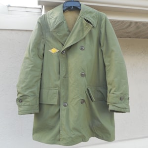 World War II United States Army Men&#39;s Jacket, Olive Drab Mackinaw Coat, Military Double Breasted Outerwear