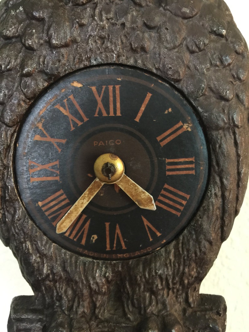 Vintage Paico Owl Clock..Rare Moving Eyes Owl Clock..Made in Etsy