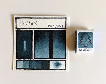 Mallard | Handmade Watercolors | Quarter Pans, Half Pans & Dots | Vegan