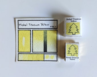 Nickel Titanium Yellow | Handmade Watercolors | Quarter Pans, Half Pans & Dots | Vegan