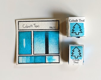 Cobalt Teal | Handmade Watercolors | Quarter Pans & Half Pans | Vegan