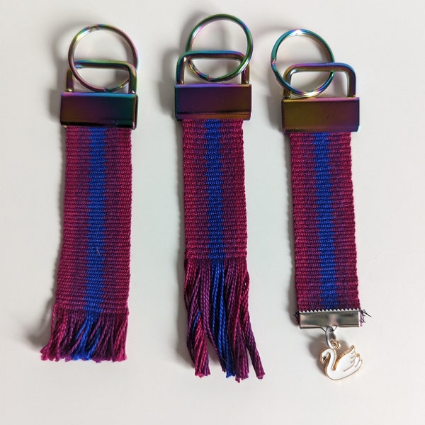 Handwoven Bisexual Pride Keychains