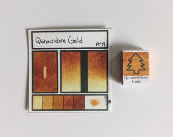 Quinacridone Gold Genuine PO49 | Extinct Pigment | Handmade Watercolors | Quarter Pans | Half Pans | Vegan