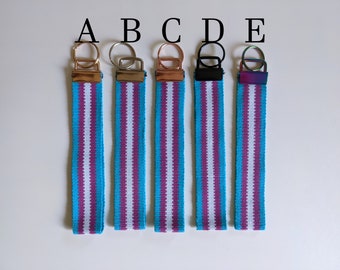 Handwoven Trans Pride Wristlets
