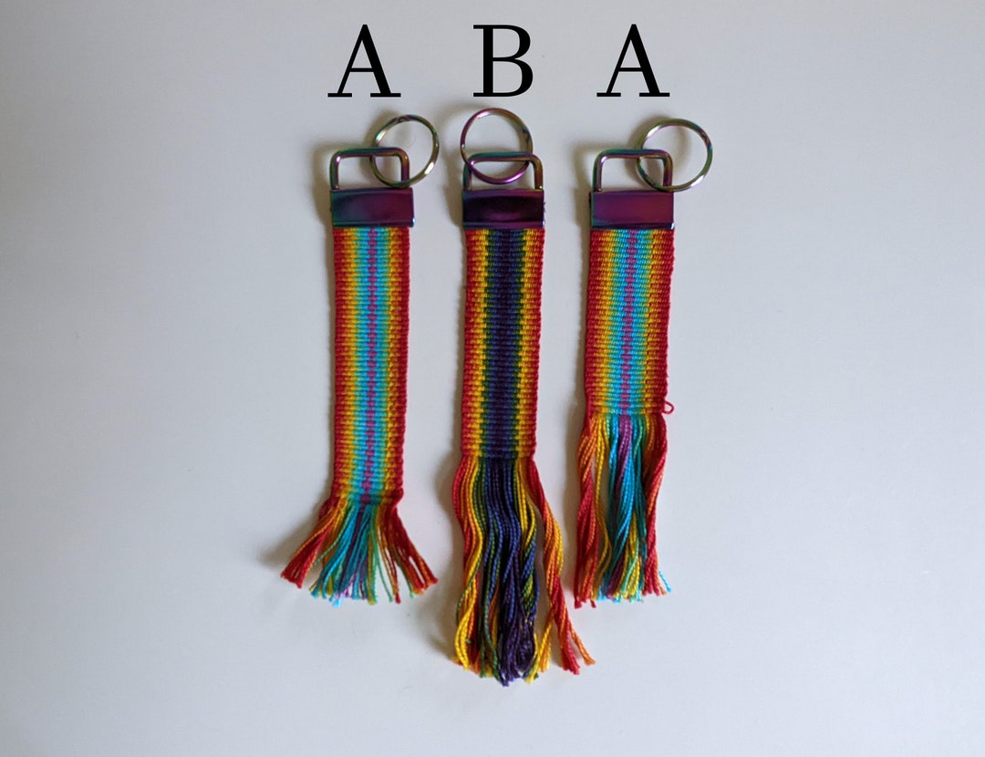 Alpha Keychains String Pride Handwoven Rainbow Pride Keychains - Etsy