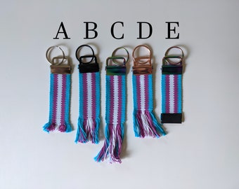 Handwoven Trans Pride Keychains