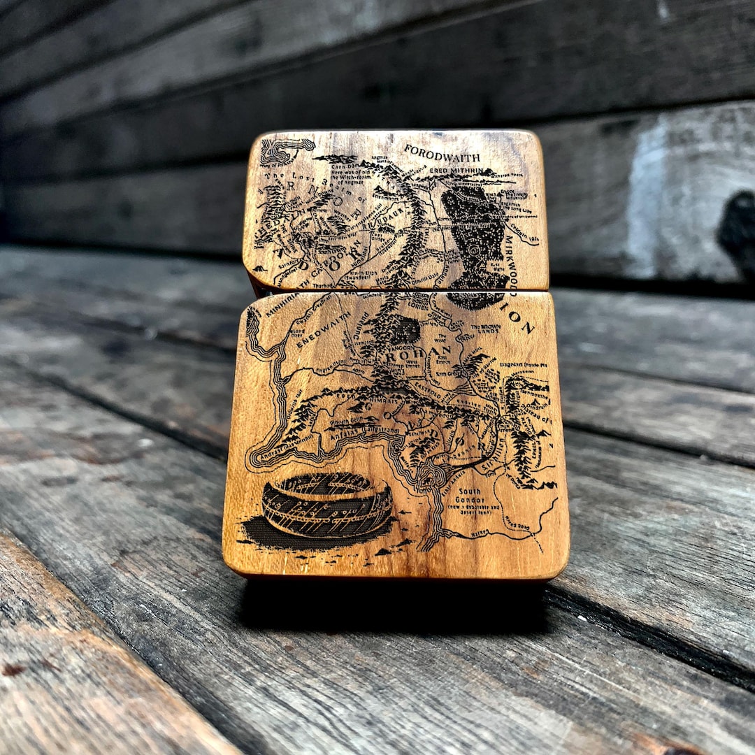 Ancient Fantasy Map Java Teakwood Engraved Lighter - Handmade Lighter ...
