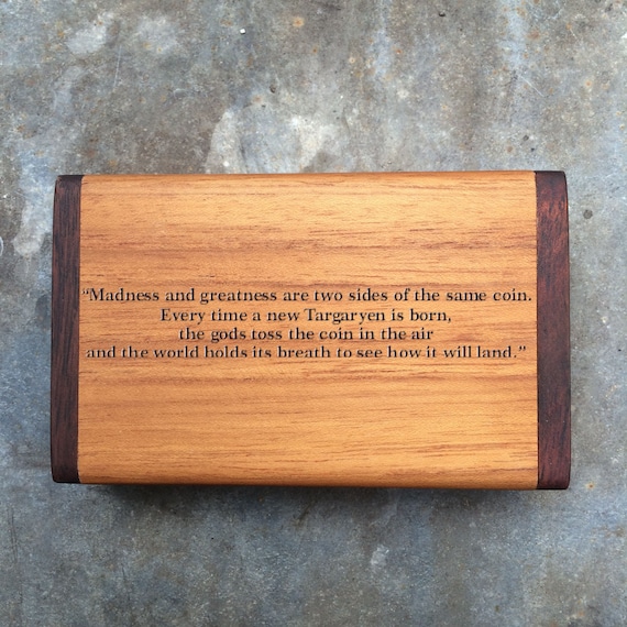 Game of Thrones Engraved Teak Cigarette Case, Card Holder