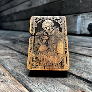The Lover Javanese Teakwood Engraved Lighter