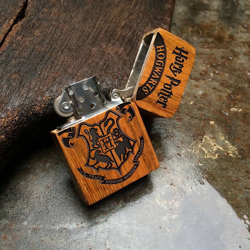 ENGRAVED LIGHTER Harry Potter, Personalized Lighter With Wood Cover