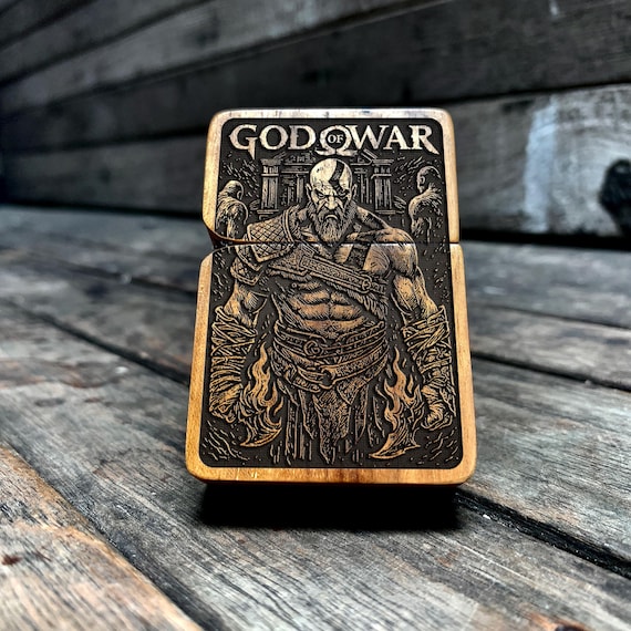 Mythological Spartan Warrior Java Teakwood Engraved Lighter