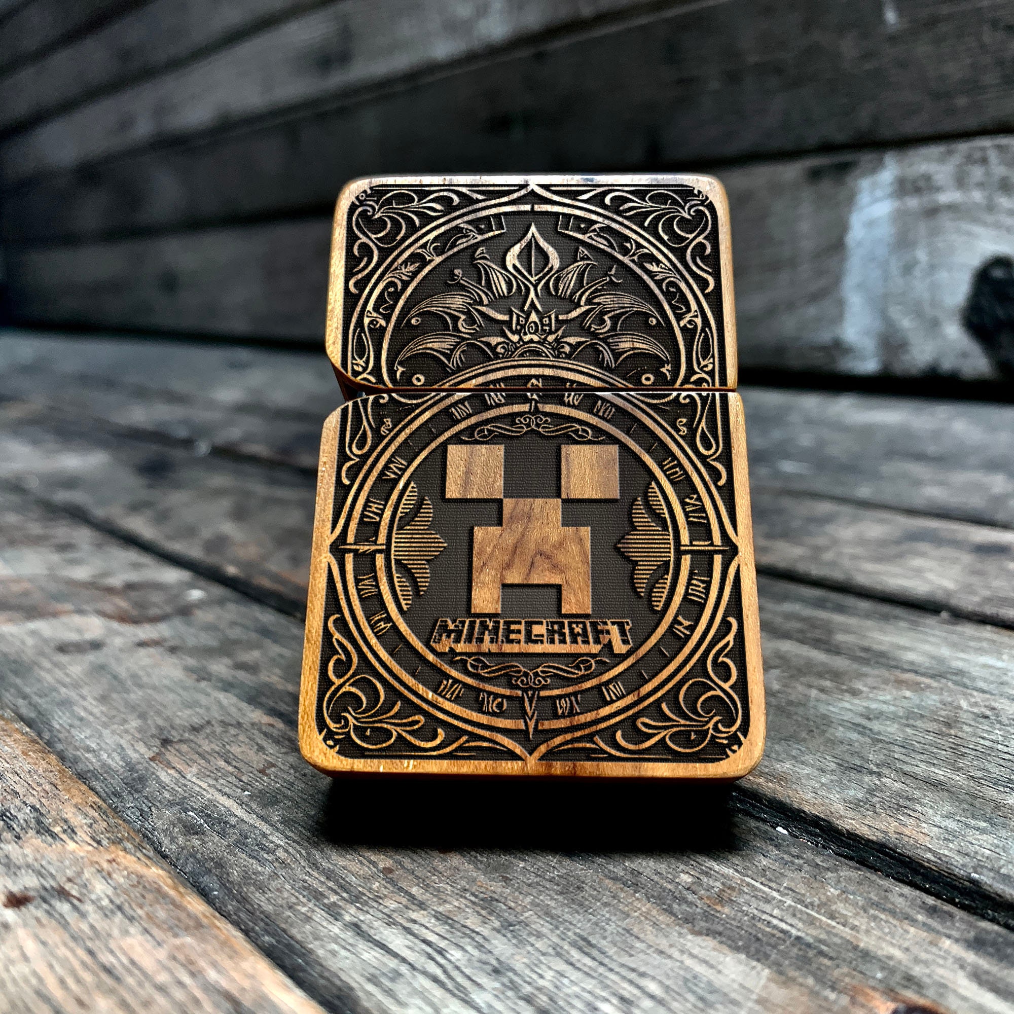 Minecraft Java Teak Wood Engraved Lighter - Etsy