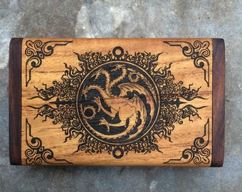 game of thrones cigarette case Game of Thrones Engraved Teak Cigarette Case, Card Holder