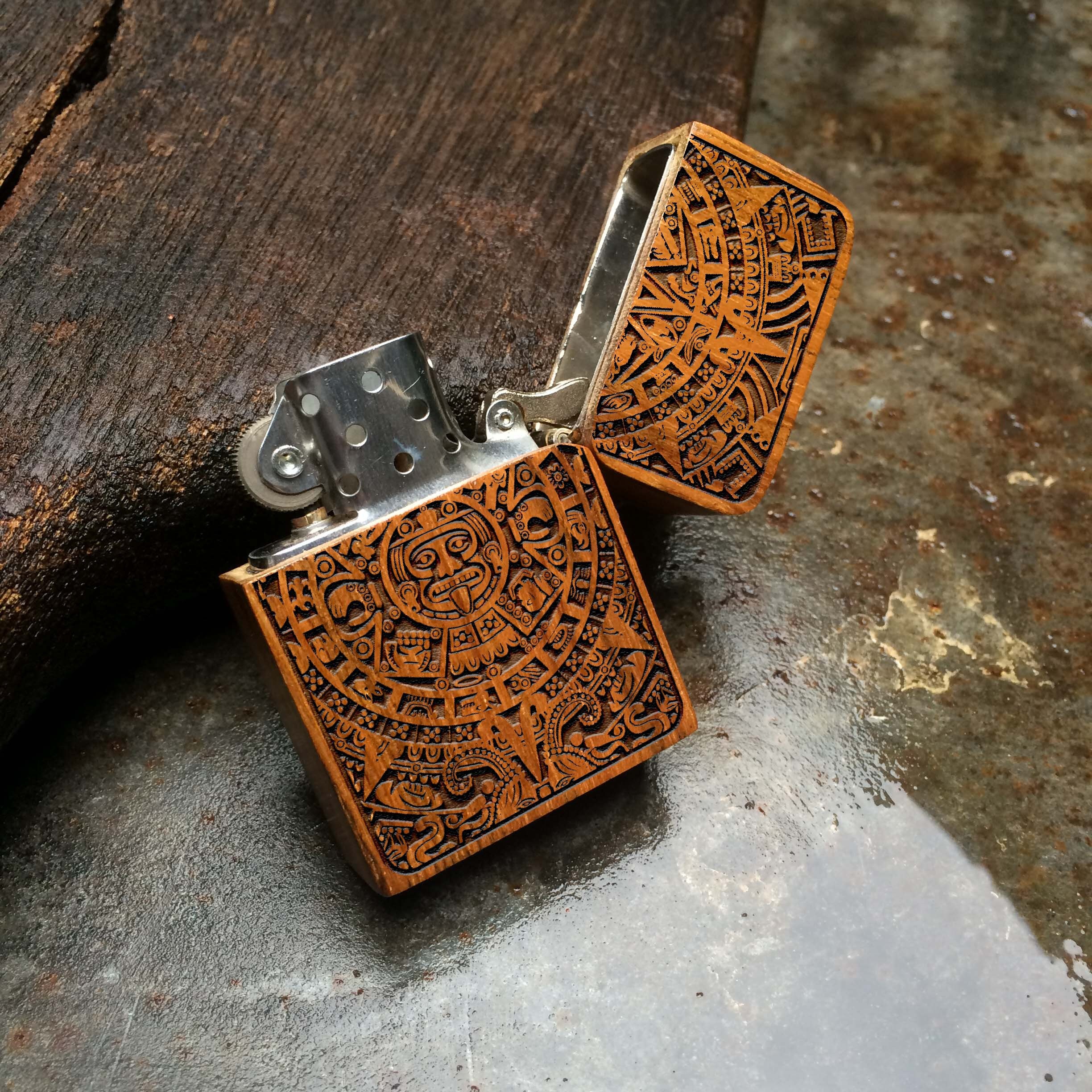ENGRAVED LIGHTER Windproof Lighter With Wood Cover Cigar Etsy