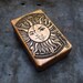 Teak Wood Cigarette Case, Engraved Sun and Moon, Tobacco Box, Cigarette Holder, Smoking Accessories 