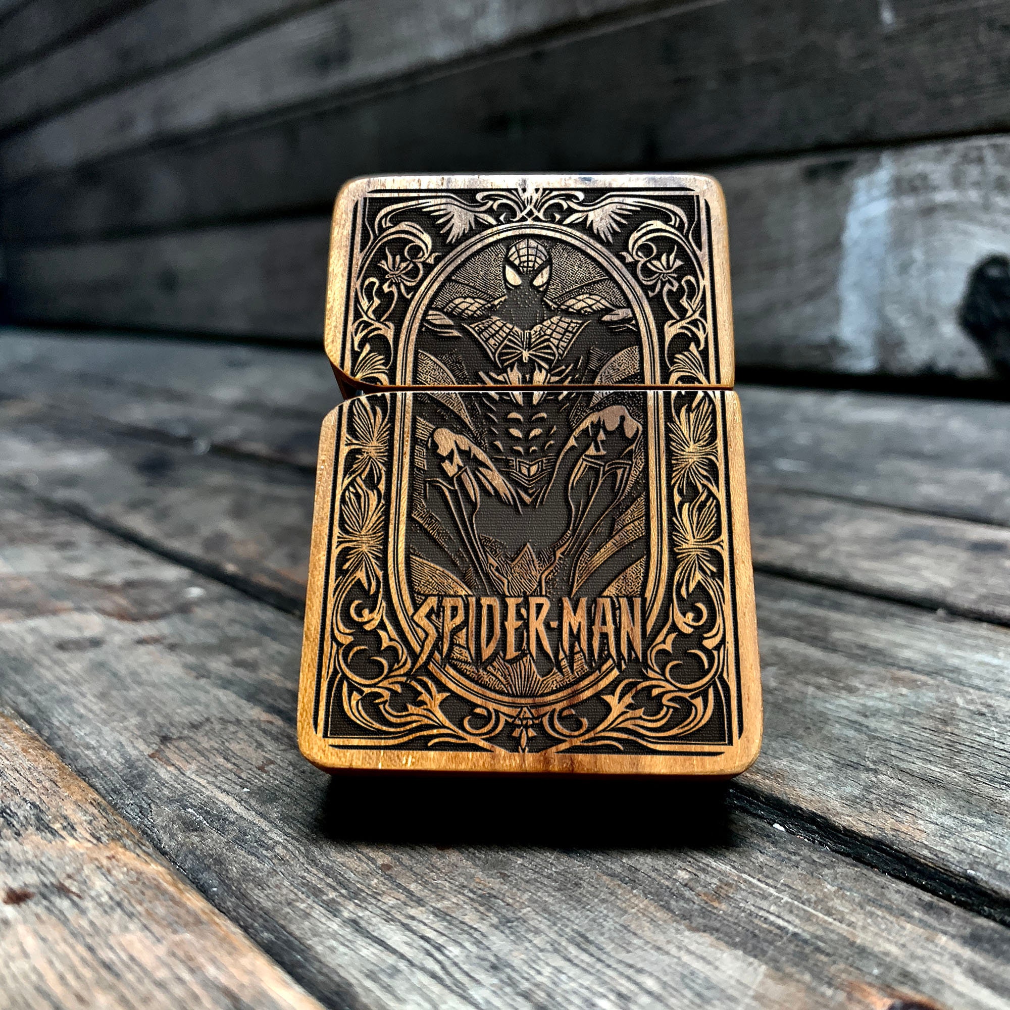 Webbed Guardian Java Teakwood Engraved Lighter - Etsy