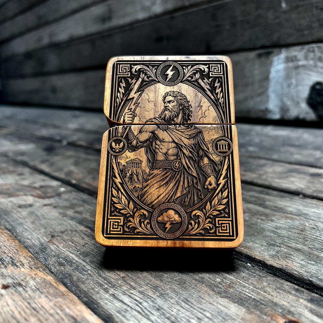Zeus - Java Teak Wood Engraved Lighter - Etsy