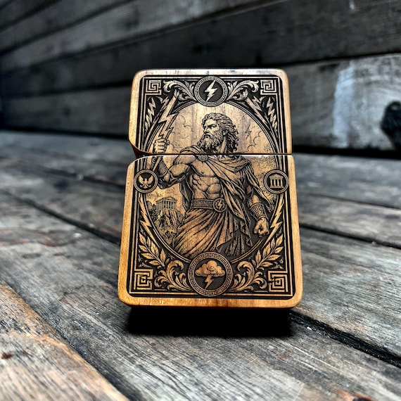 Zeus - Java Teak Wood Engraved Lighter - Etsy