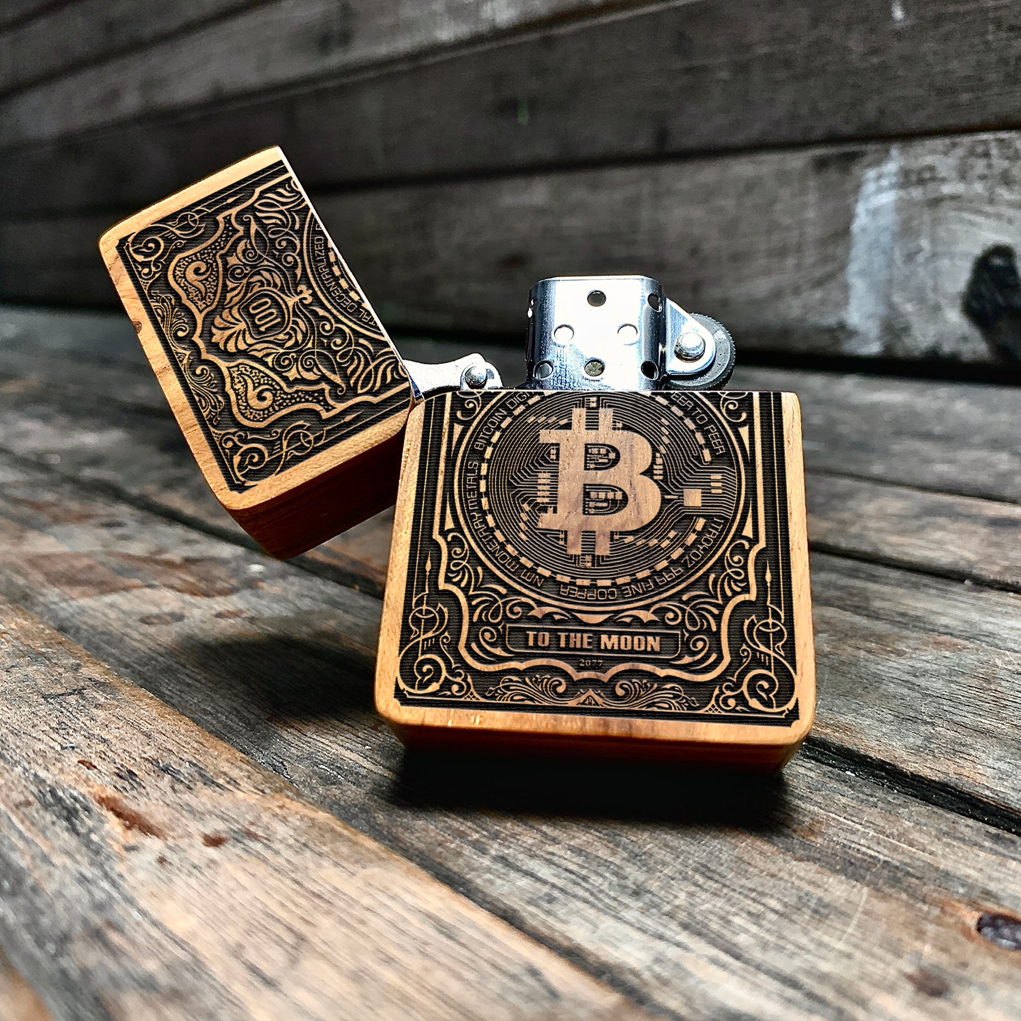 Bitcoin Java Teakwood Engraved Lighter - Etsy