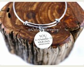 You create your own opportunities Bracelet, Handmade Inspirational Jewelry, Opportunities Bracelet, Opportunities Bangle, You can do it Gift