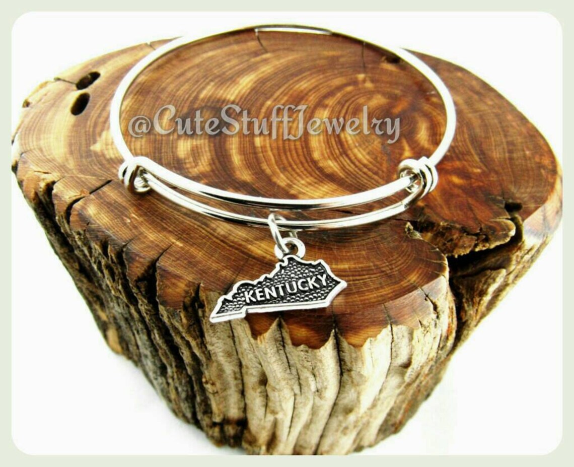 State of Kentucky Bracelet State of Kentucky Bangle Handmade Etsy
