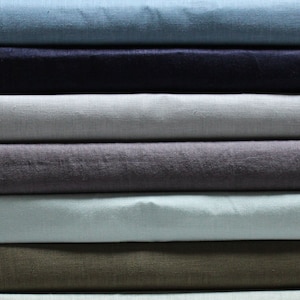 100% Linen Flax Medium Weight Fabric by the Yard Blue Green Navy Sage Olive Grey 5.5 Oz/Sq Yard