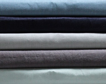 100% Linen Flax Medium Weight Fabric by the Yard Blue Green Navy Sage Olive Grey 5.5 Oz/Sq Yard