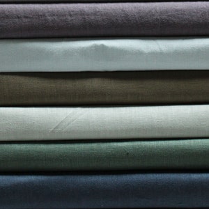 100% Linen Flax Medium Weight Fabric by the Yard Blue Green Navy Sage Olive 5.5 Oz/Sq Yard