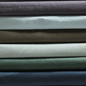 100% Linen Flax Medium Weight Fabric by the Yard Blue Green Navy Sage Olive 5.5 Oz/Sq Yard