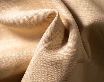100% Linen Heavy Upholstery Slipcover Weight Flax Fabric by the Yard 12 oz/sq yard in Hazelnut