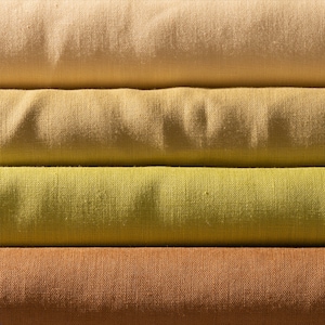 100% Linen Flax Medium Weight Fabric by the Yard Gold Yellow Chartreuse Pink Blush 5.5 Oz/Sq Yard