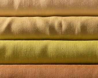 100% Linen Flax Medium Weight Fabric by the Yard Gold Yellow Chartreuse Pink Blush 5.5 Oz/Sq Yard