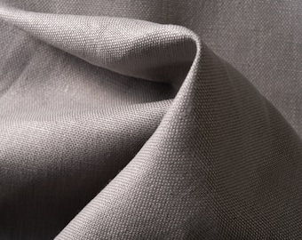 100% Linen Heavy Upholstery Slipcover Weight Flax Fabric by the Yard 12 oz/sq yard in Pewter